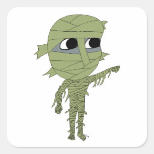 chibi mummy square sticker