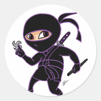 Chibi Ninja Classic Round Sticker