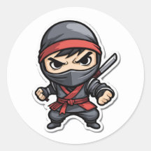 Chibi Ninja Warrior Cartoon - Fierce Martial Arts