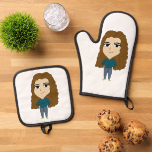 chibi   oven mitt & pot holder set