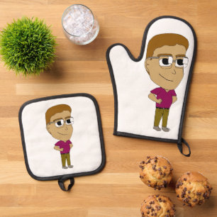 chibi oven mitt & pot holder set