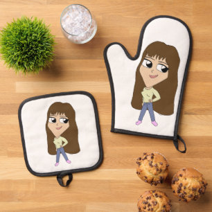 chibi oven mitt & pot holder set