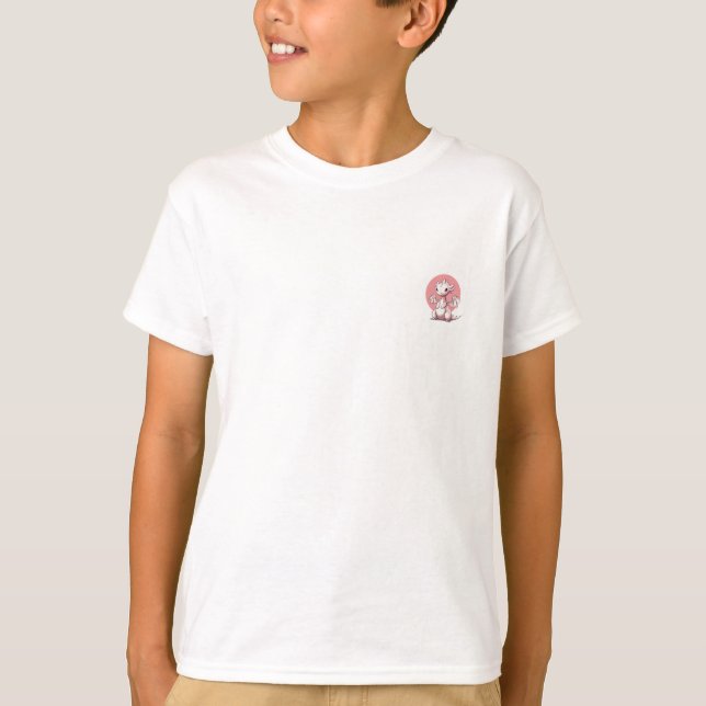 Chibi Pink Dragon Kids T-Shirt (Front)