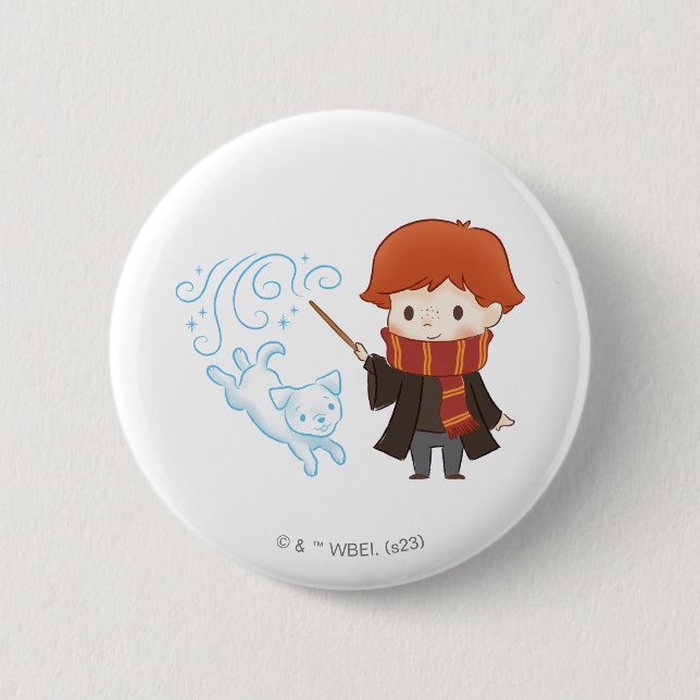 Chibi Ron Weasley Patronus 6 Cm Round Badge (Front)