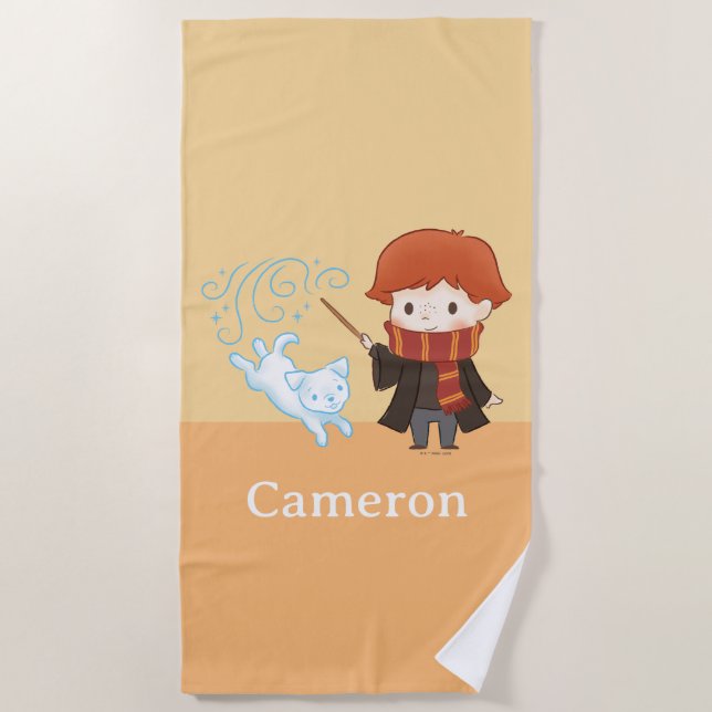 Chibi Ron Weasley Patronus Beach Towel (Front)
