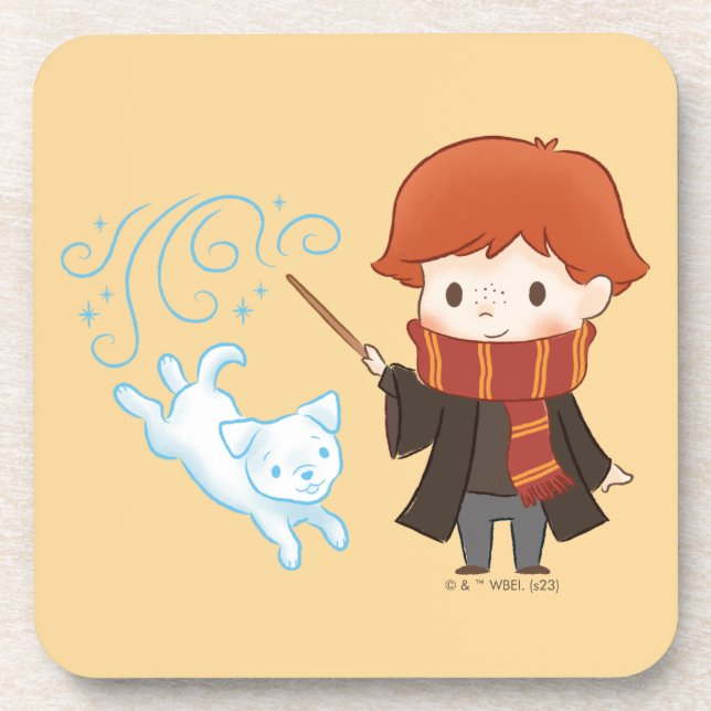 Chibi Ron Weasley Patronus Coaster (Front)