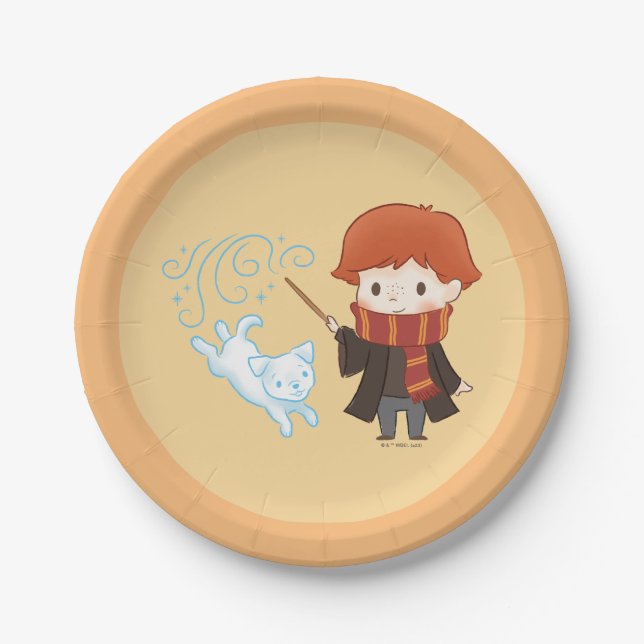 Chibi Ron Weasley Patronus Paper Plate (Front)