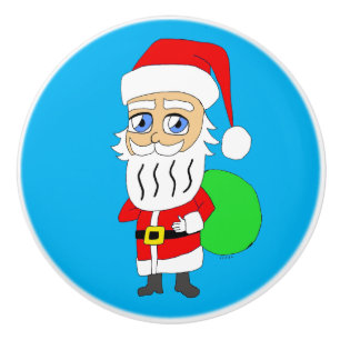 Chibi Santa Claus     Ceramic Knob