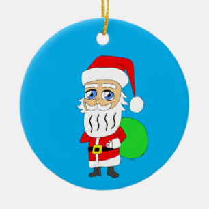 Chibi Santa Claus Ceramic Tree Decoration