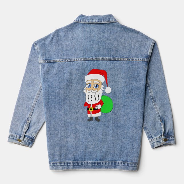Chibi Santa Claus     Denim Jacket (Back)