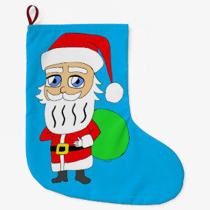 Chibi Santa Claus Large Christmas Stocking