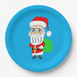 Chibi Santa Claus     Paper Plate