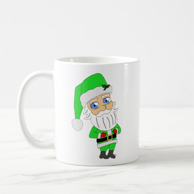 Chibi Santa green suit Coffee Mug (Left)