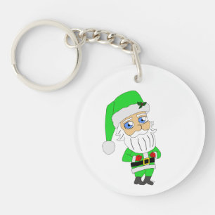 Chibi Santa green suit Key Ring