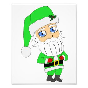 Chibi Santa green suit Photo Print