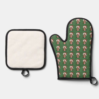 Chibi Santa (Version 3) Oven Mitt & Pot Holder Set