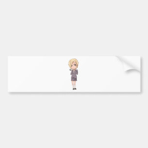 Chibi School Girl Bumper Sticker