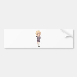Chibi School Girl Bumper Sticker