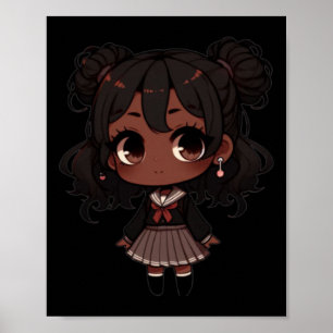 Chibi School Uniform Sticker  Poster