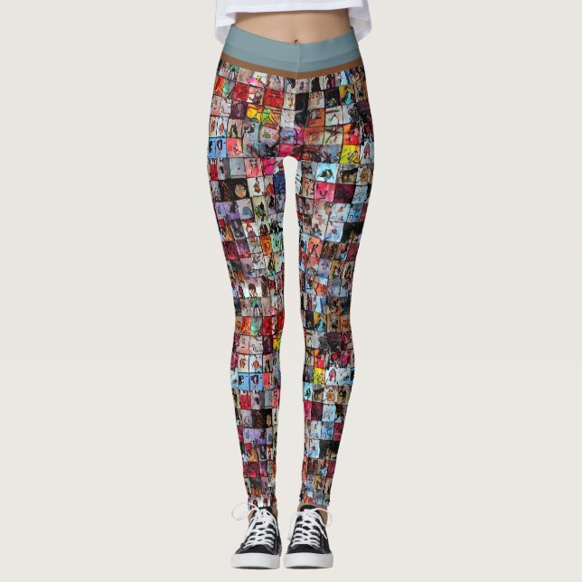 Chibi Sketch Photo Wall Leggings (Front)
