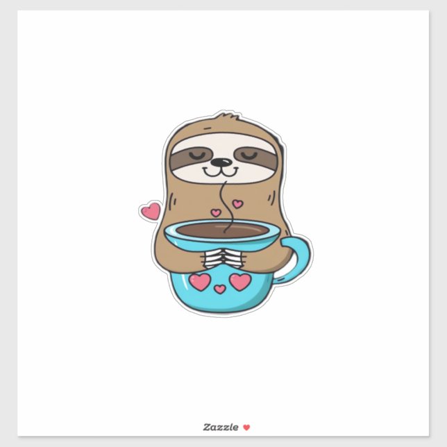 Chibi Sloth Coffee Lover � Cute Kawaii Sloth Huggi (Sheet)