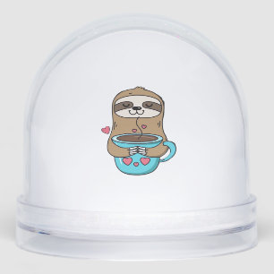 Chibi Sloth Coffee Lover � Cute Kawaii Sloth Huggi Snowglobe