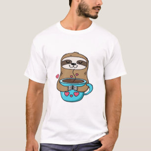 Chibi Sloth Coffee Lover � Cute Kawaii Sloth Huggi T-Shirt