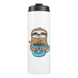 Chibi Sloth Coffee Lover � Cute Kawaii Sloth Huggi Thermal Tumbler