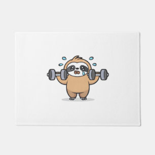 Chibi Sloth Gym Fail � Cute Kawaii Funny Workout A Doormat