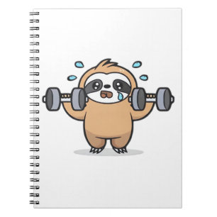Chibi Sloth Gym Fail � Cute Kawaii Funny Workout A Notebook