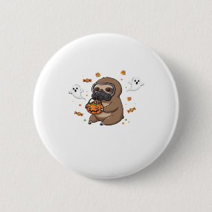 Chibi Sloth Hazmat Halloween Oversized T-Shirt 6 Cm Round Badge
