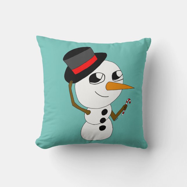 chibi smowman button cushion (Front)