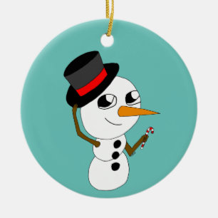 chibi smowman    ceramic ornament