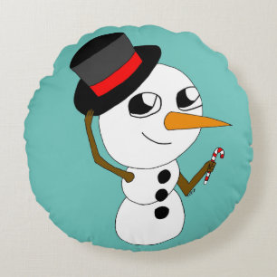 chibi smowman  round pillow