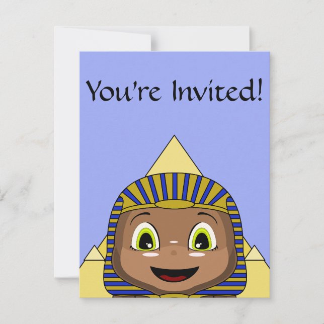 Chibi Sphinx With Pyramids Invitation (Front)
