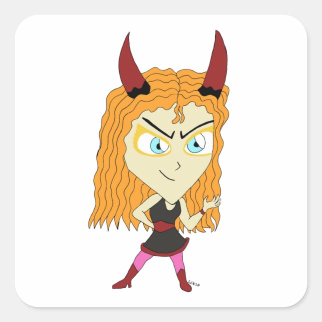 chibi     square sticker (Front)