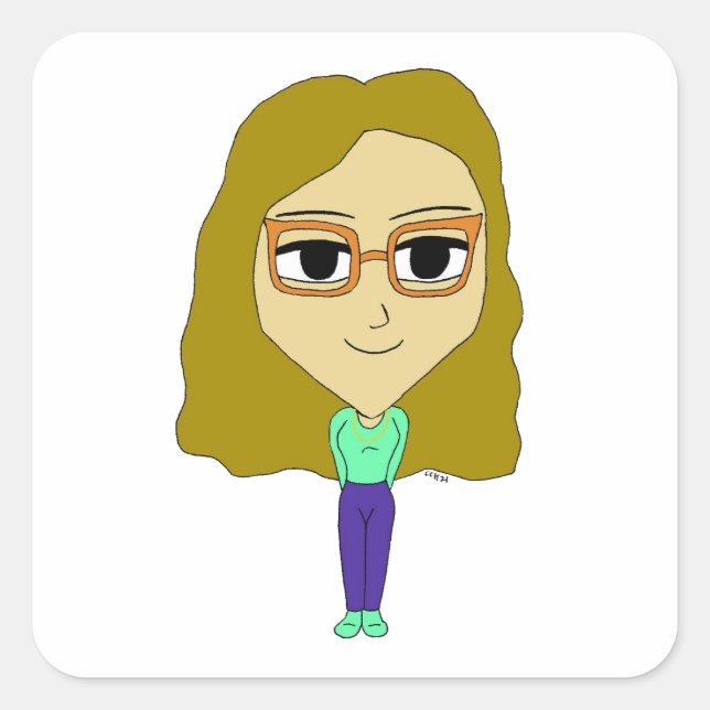 chibi    square sticker (Front)