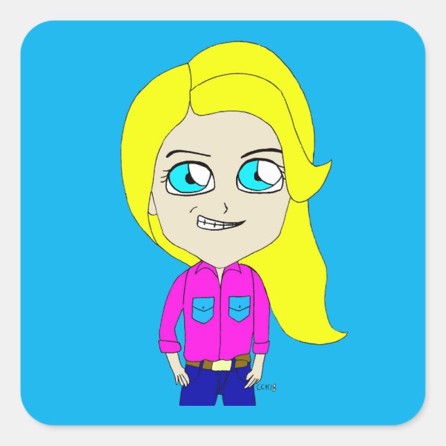 chibi      square sticker (Front)