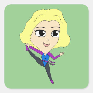 chibi square sticker