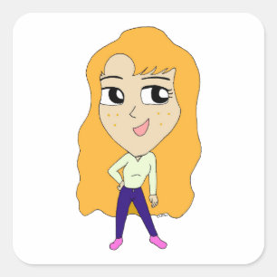 chibi square sticker