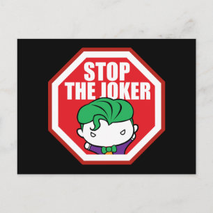 Chibi "Stop The Joker" Sign Postcard
