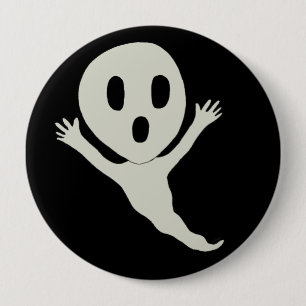 Chibi style ghost 10 cm round badge