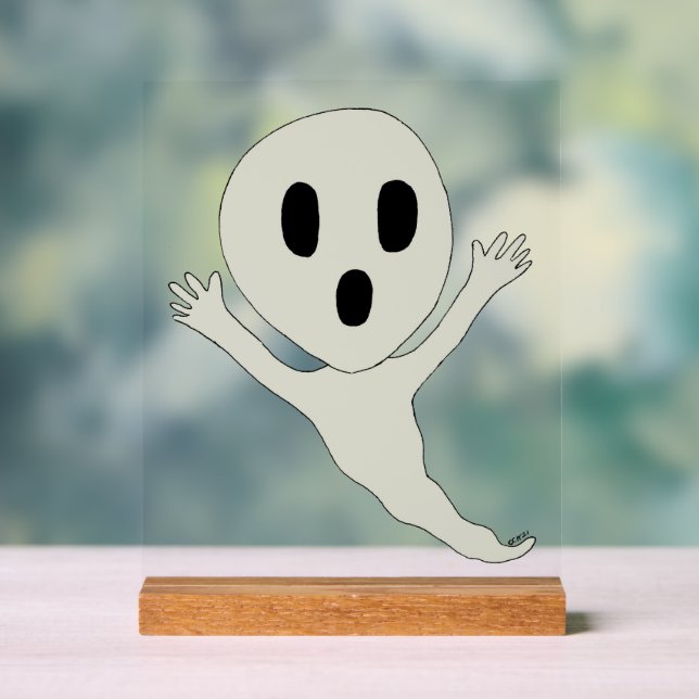 Chibi style ghost acrylic sign (Neutral)