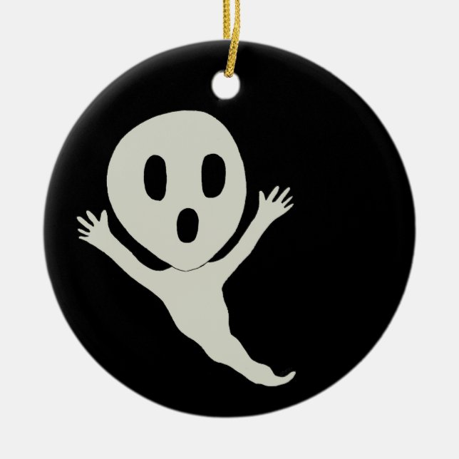 Chibi style ghost  ceramic tree decoration (Front)
