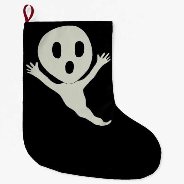 Chibi style ghost large christmas stocking (Front)