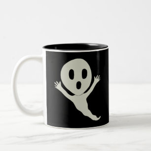 Chibi style ghost square Two-Tone coffee mug