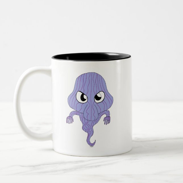Chibi style ghost  Two-Tone coffee mug (Left)