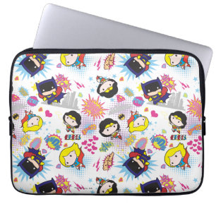 Chibi Super Heroine Pattern Laptop Sleeve