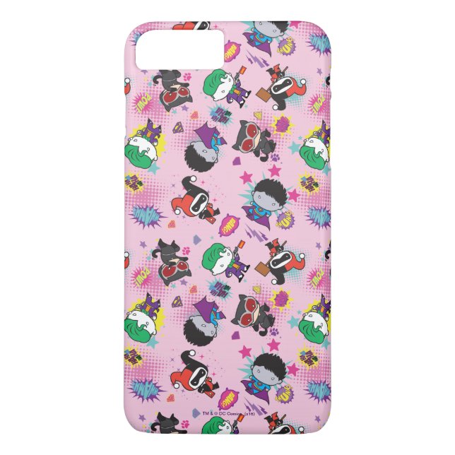 Chibi Super Villain Action Pattern Case-Mate iPhone Case (Back)
