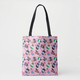 Chibi Super Villain Action Pattern Tote Bag